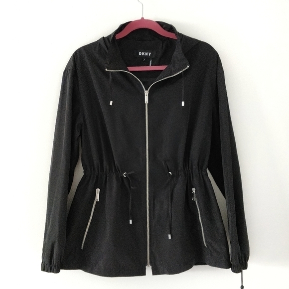 DKNY Hooded Drawstring-Waist Museum Row Jacket - Picture 2 of 9